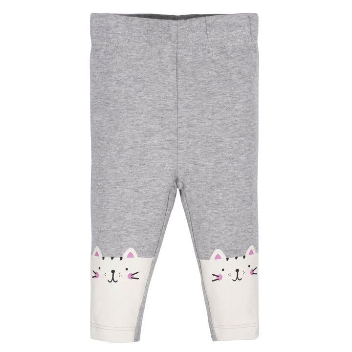 Gerber® 4-Pack Toddler Girls Pink, Black, Polka Dot, and Cat Leggings-Gerber Childrenswear