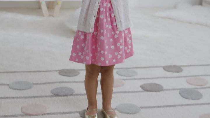 3-Piece Baby & Toddler Girls Summer Blossom Dress, Diaper Cover & Headband Set Video