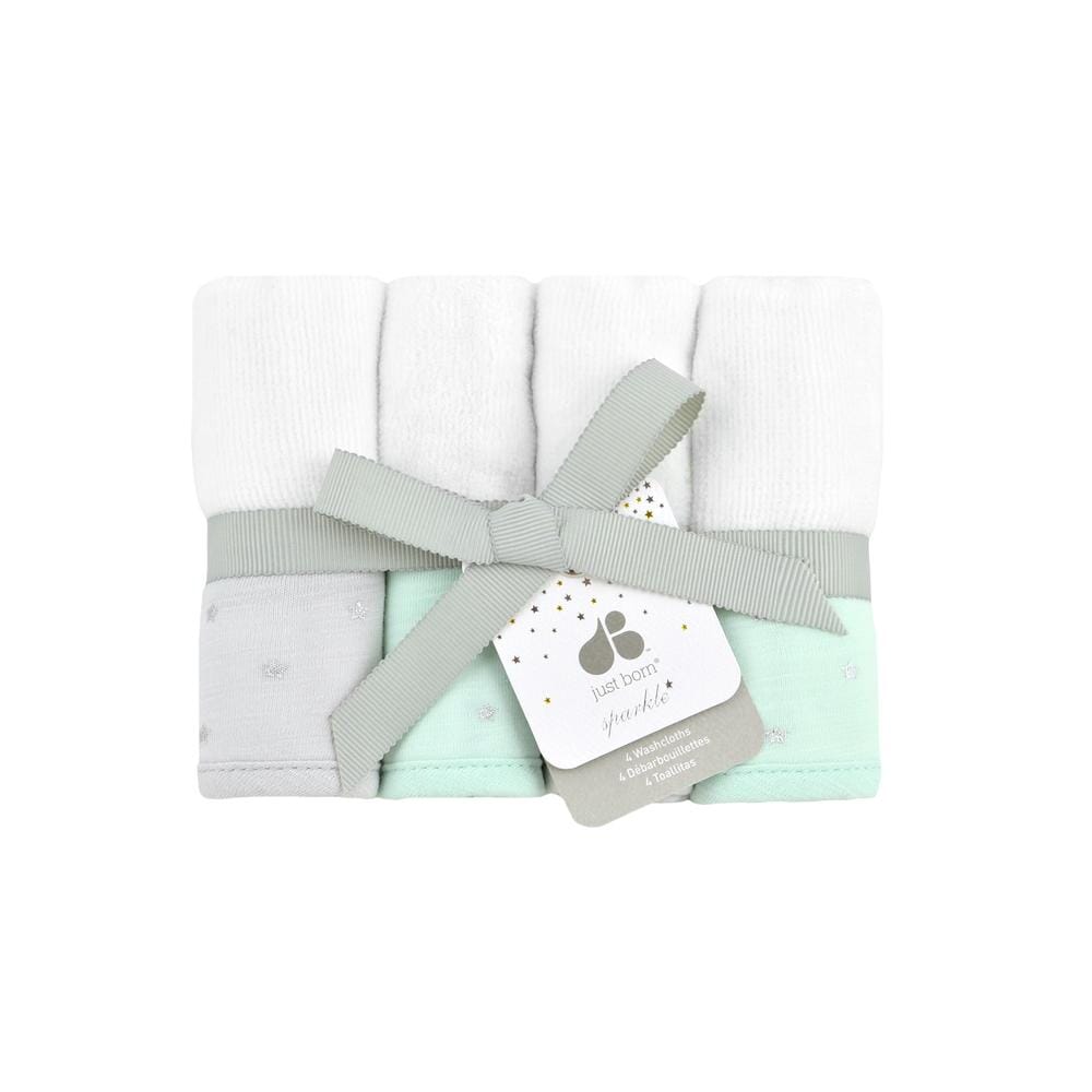 Sparkle Washcloths 4-Pack in Mint-Gerber Childrenswear