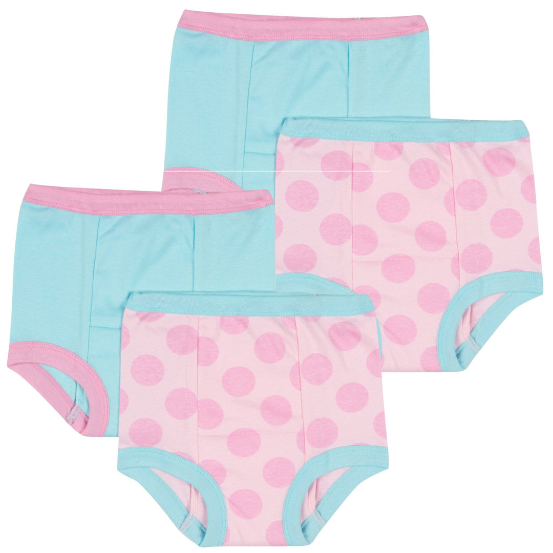 4-Pack Girls Pink Dots Training Pants-Gerber Childrenswear