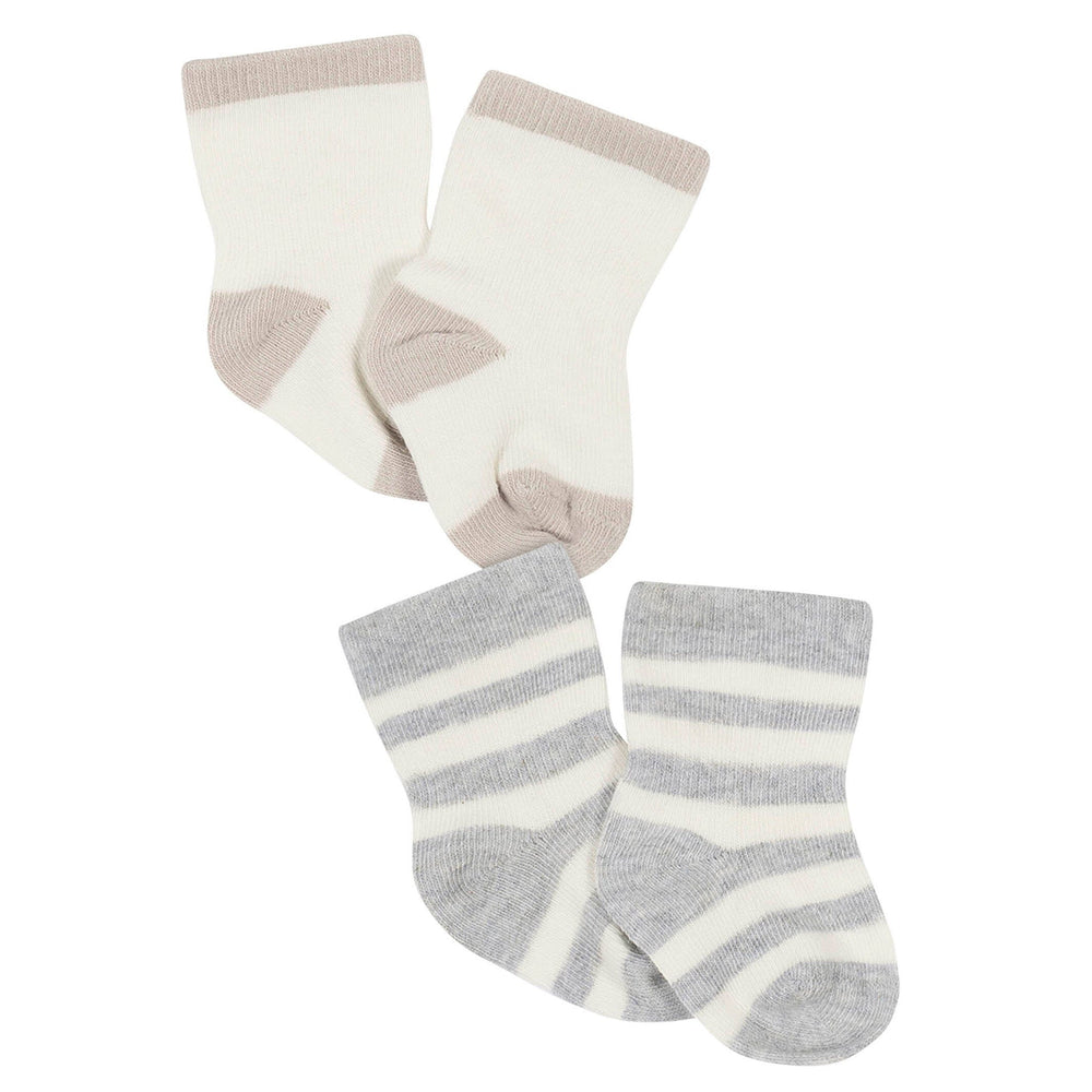 6-Piece Baby Neutral Silver Cloud/Grey Heather Wiggle Proof® Socks