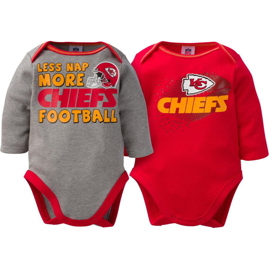 Kansas City Chiefs 2-Pack Infant Long Sleeve Bodysuits-Gerber Childrenswear