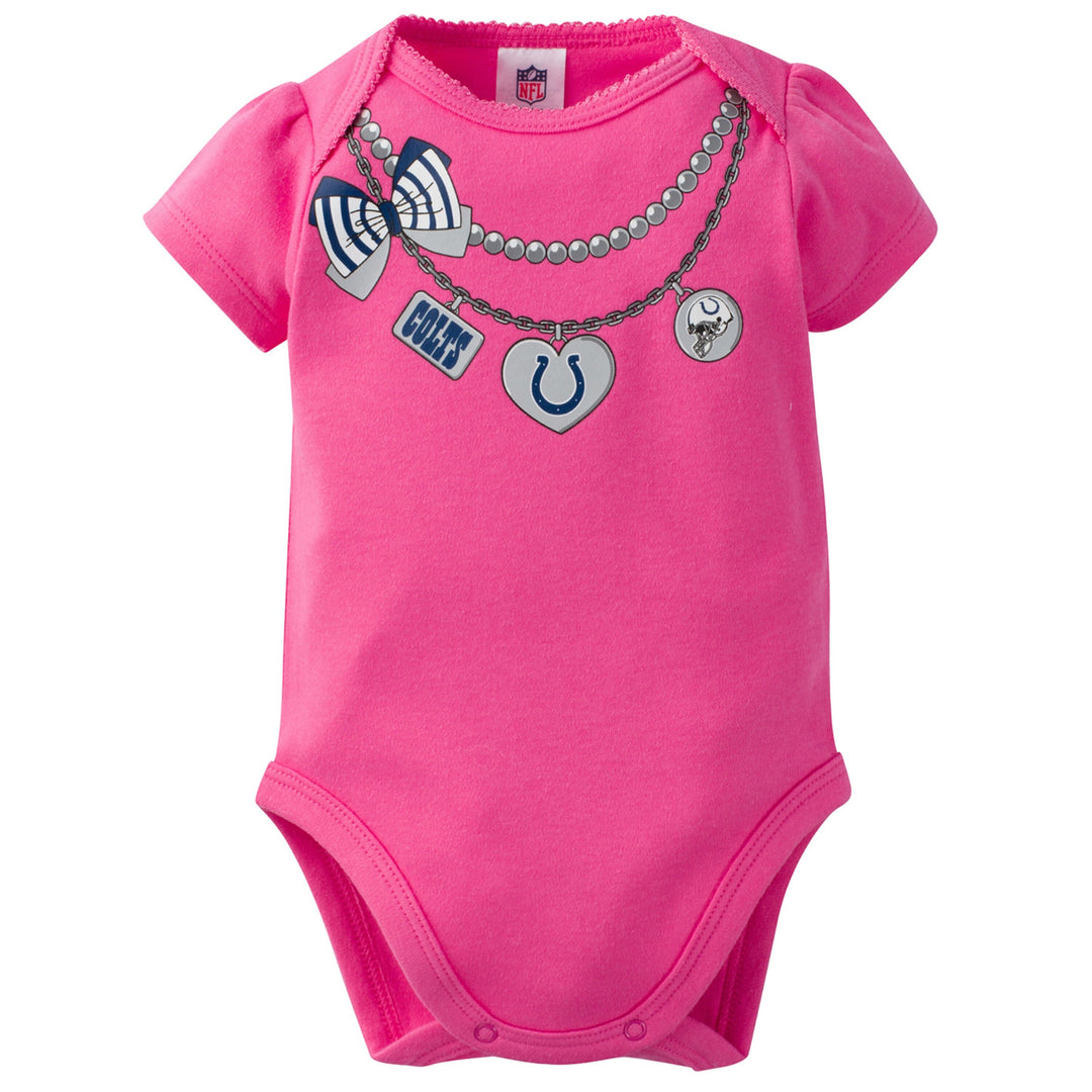 Indianapolis Colts 3-Pack Infant Girl Short Sleeve Bodysuits-Gerber Childrenswear