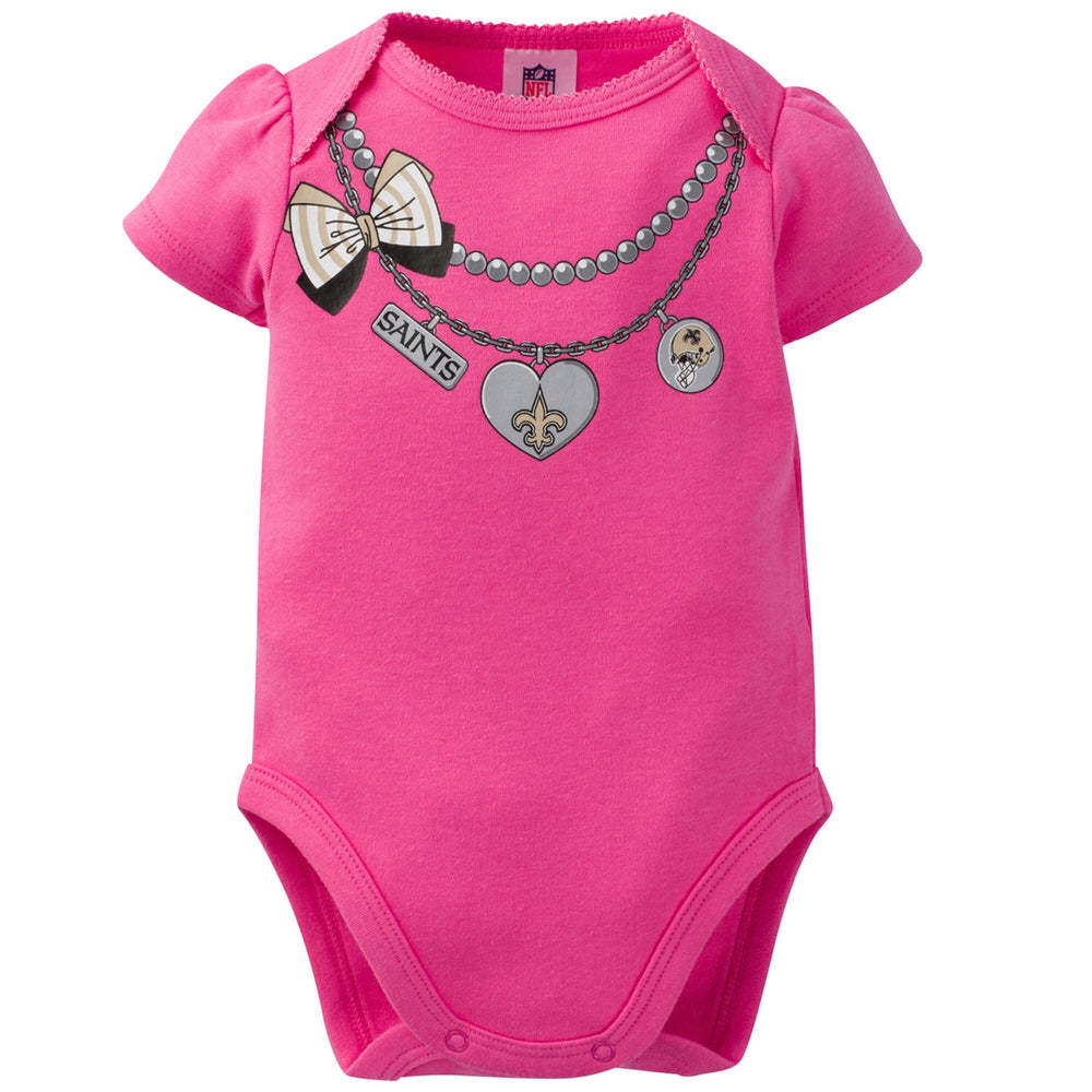 New Orleans Saints 3-Pack Infant Girl Short Sleeve Bodysuits-Gerber Childrenswear