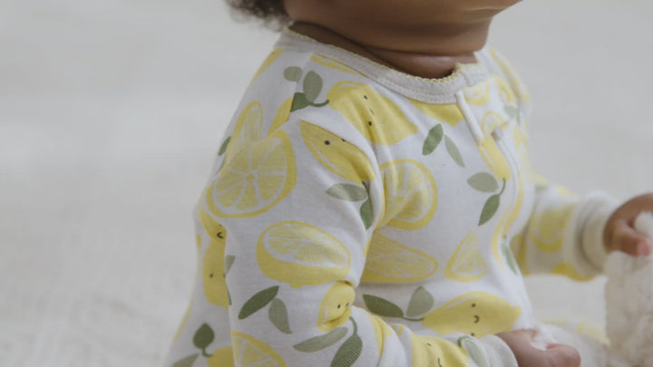 2-Pack Baby & Toddler Girls Lemon Squeeze Snug Fit Footed Cotton Pajamas Video