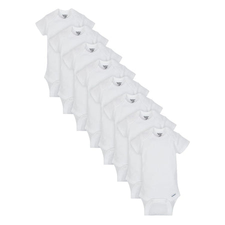 8-Pack White Short Sleeve Onesies® Bodysuits