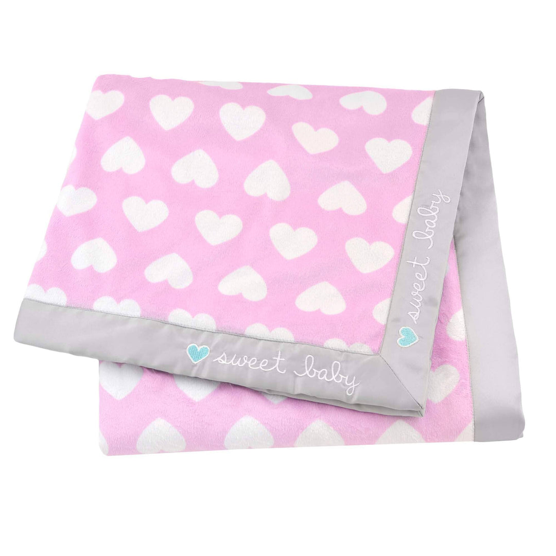 1-Pack Girls Sweet Baby Hearts Plush Blanket-Gerber Childrenswear