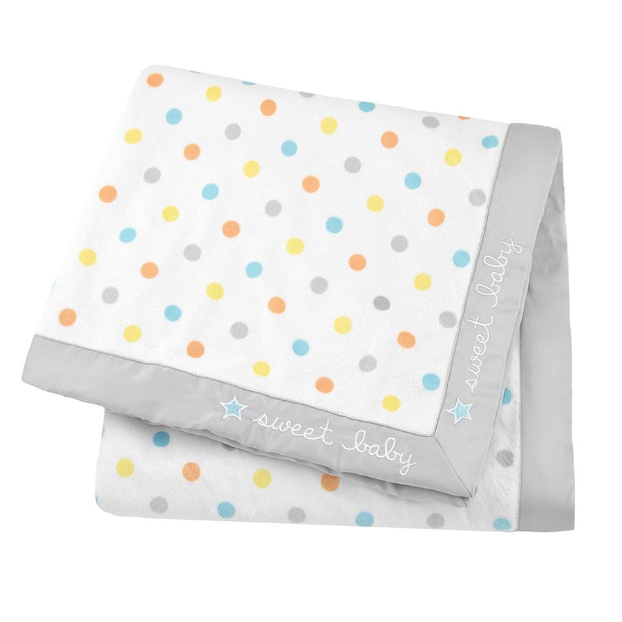 1-Pack Neutral Yellow & Grey Dot 2-Ply Plush Blanket-Gerber Childrenswear