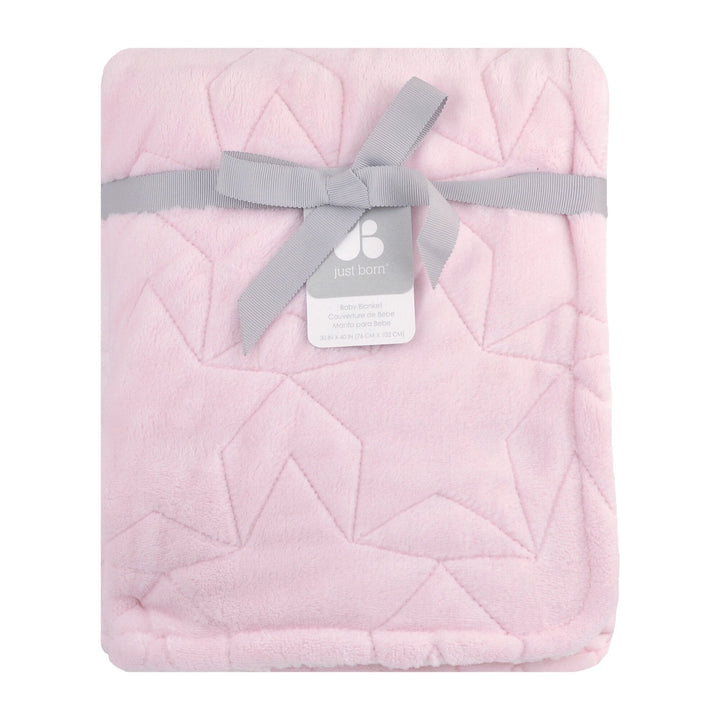Embroidered Star Luxury Blanket in Pink-Gerber Childrenswear