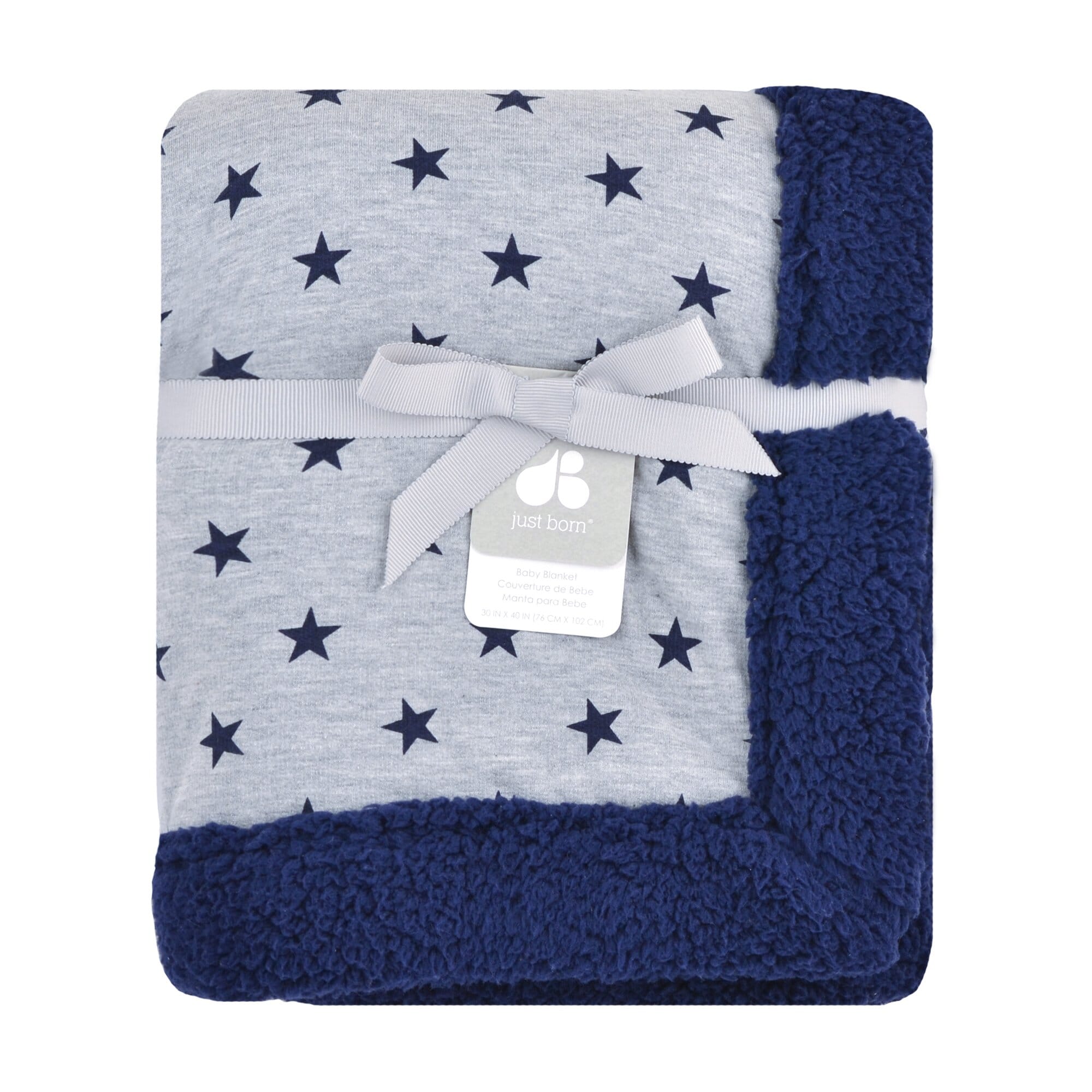 Plush Blanket in Navy and Heather Grey-Gerber Childrenswear