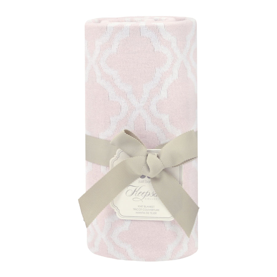 Keepsake Sweater Knit Blanket- Pink Trellis-Gerber Childrenswear