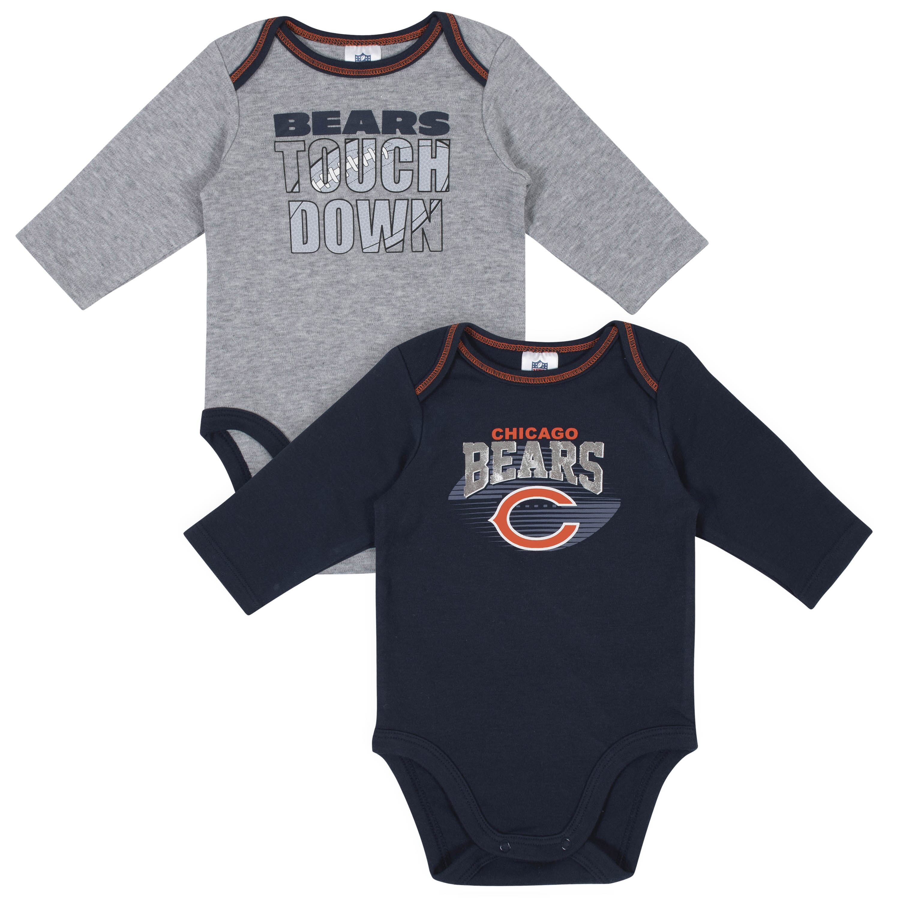 Baby Boys Chicago Bears Long Sleeve Bodysuit, 2-pack -Gerber Childrenswear