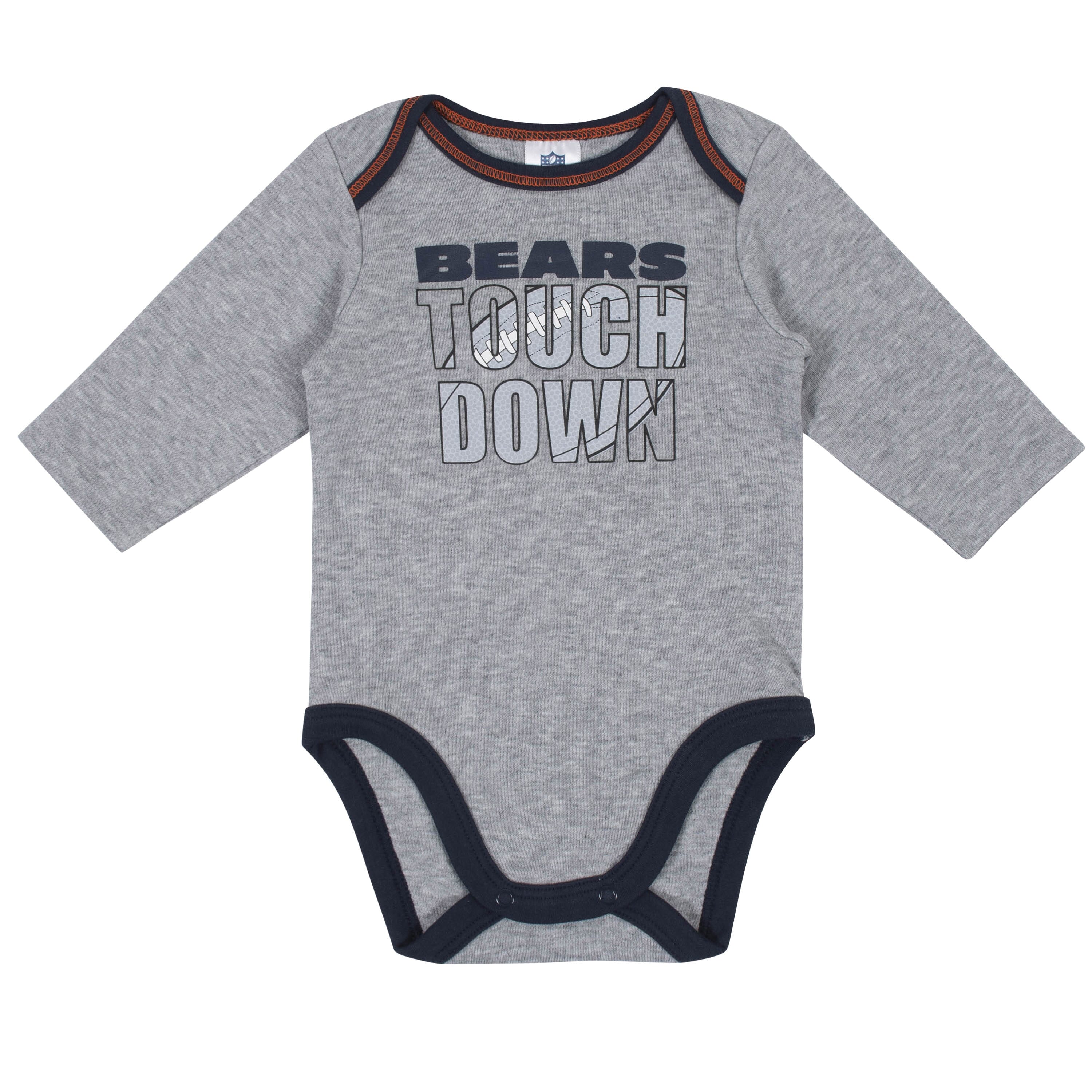 Baby Boys Chicago Bears Long Sleeve Bodysuit, 2-pack -Gerber Childrenswear