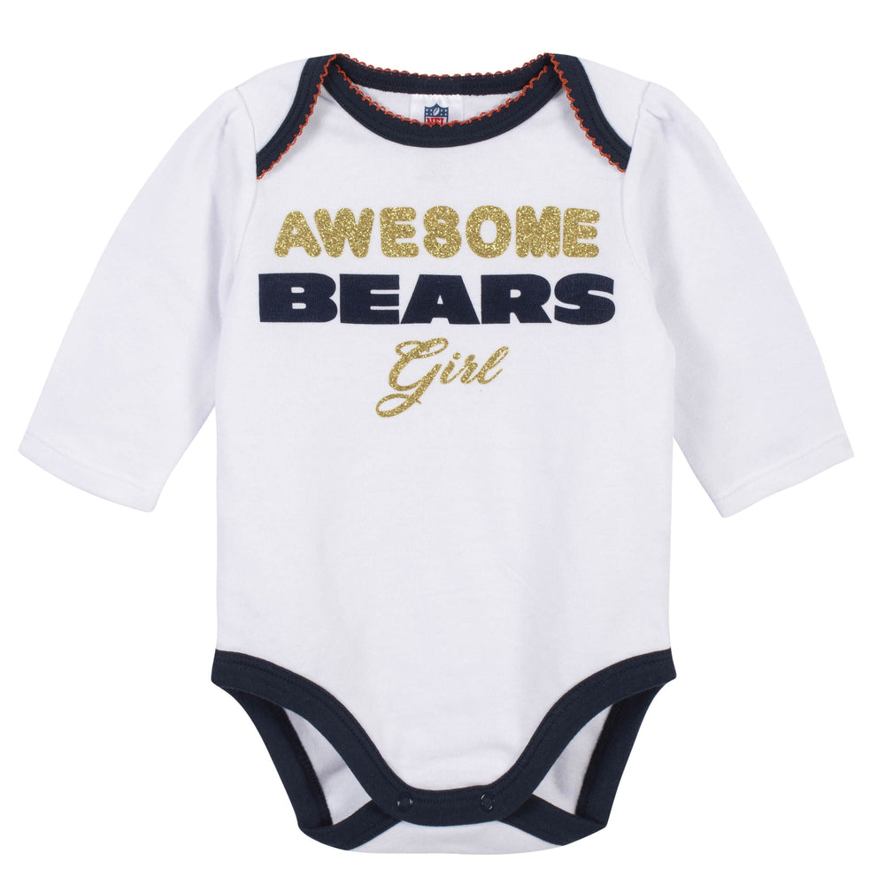 Baby Girls Chicago Bears 3-Piece Bodysuit, Pant, and Cap Set-Gerber Childrenswear