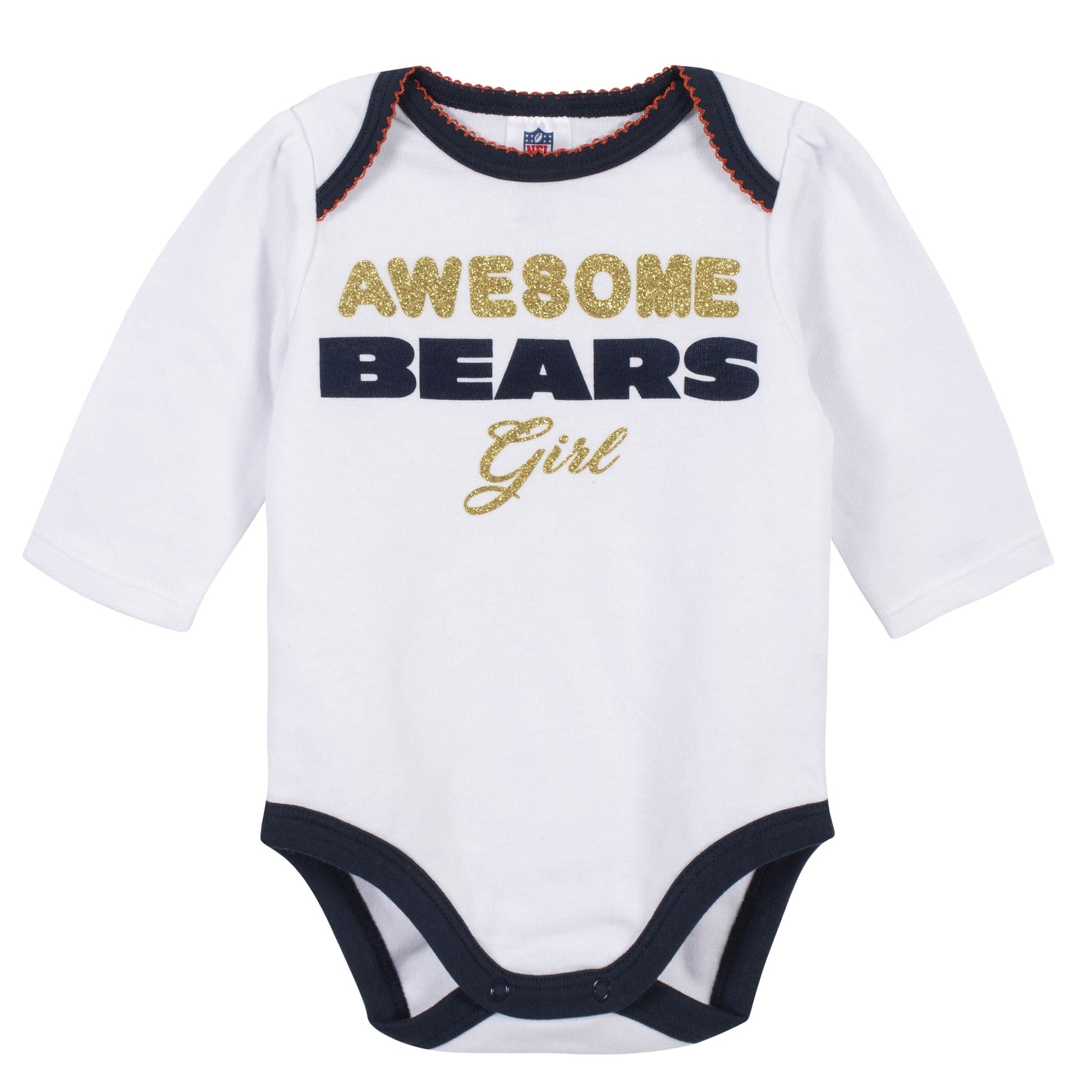 Baby Girls Chicago Bears 3-Piece Bodysuit, Pant, and Cap Set-Gerber Childrenswear
