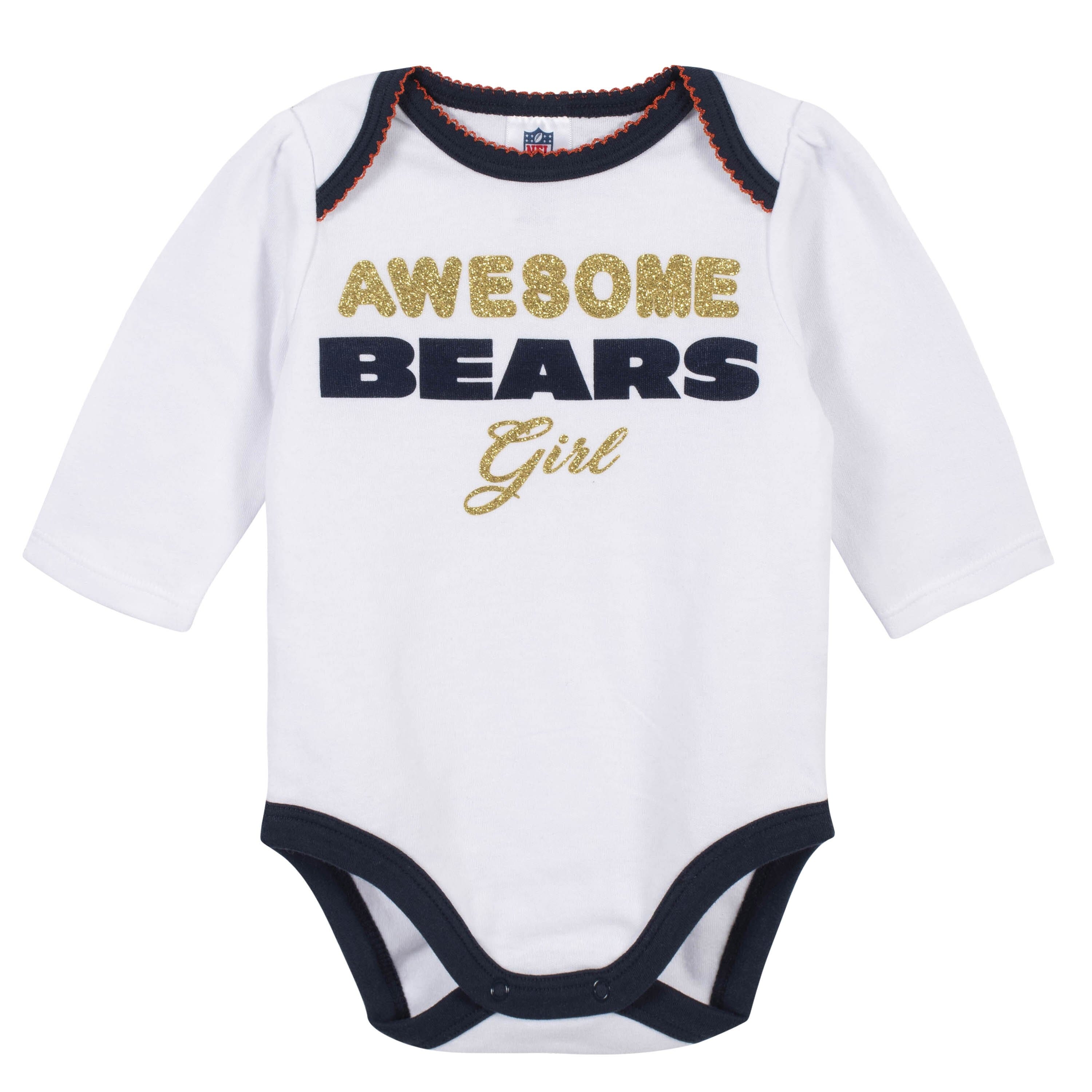 Baby Girls Chicago Bears 3-Piece Bodysuit, Pant, and Cap Set-Gerber Childrenswear