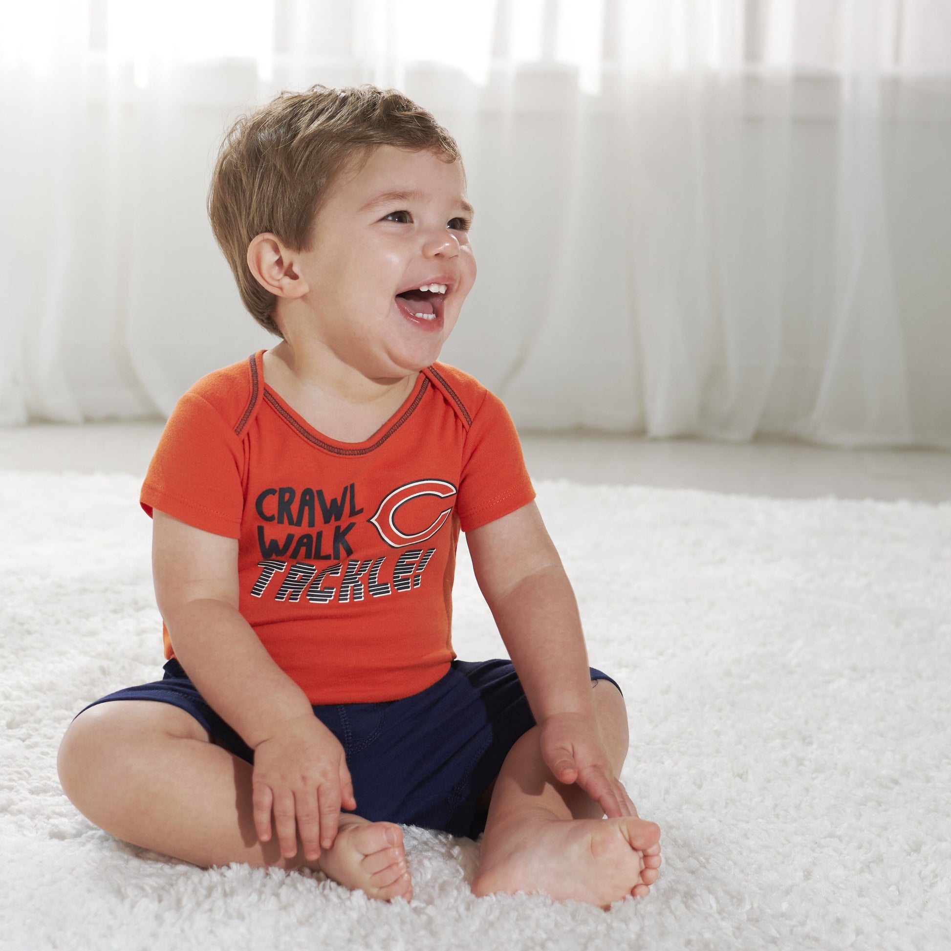 Baby Boys Chicago Bears Short Sleeve Bodysuit, 3-pack-Gerber Childrenswear