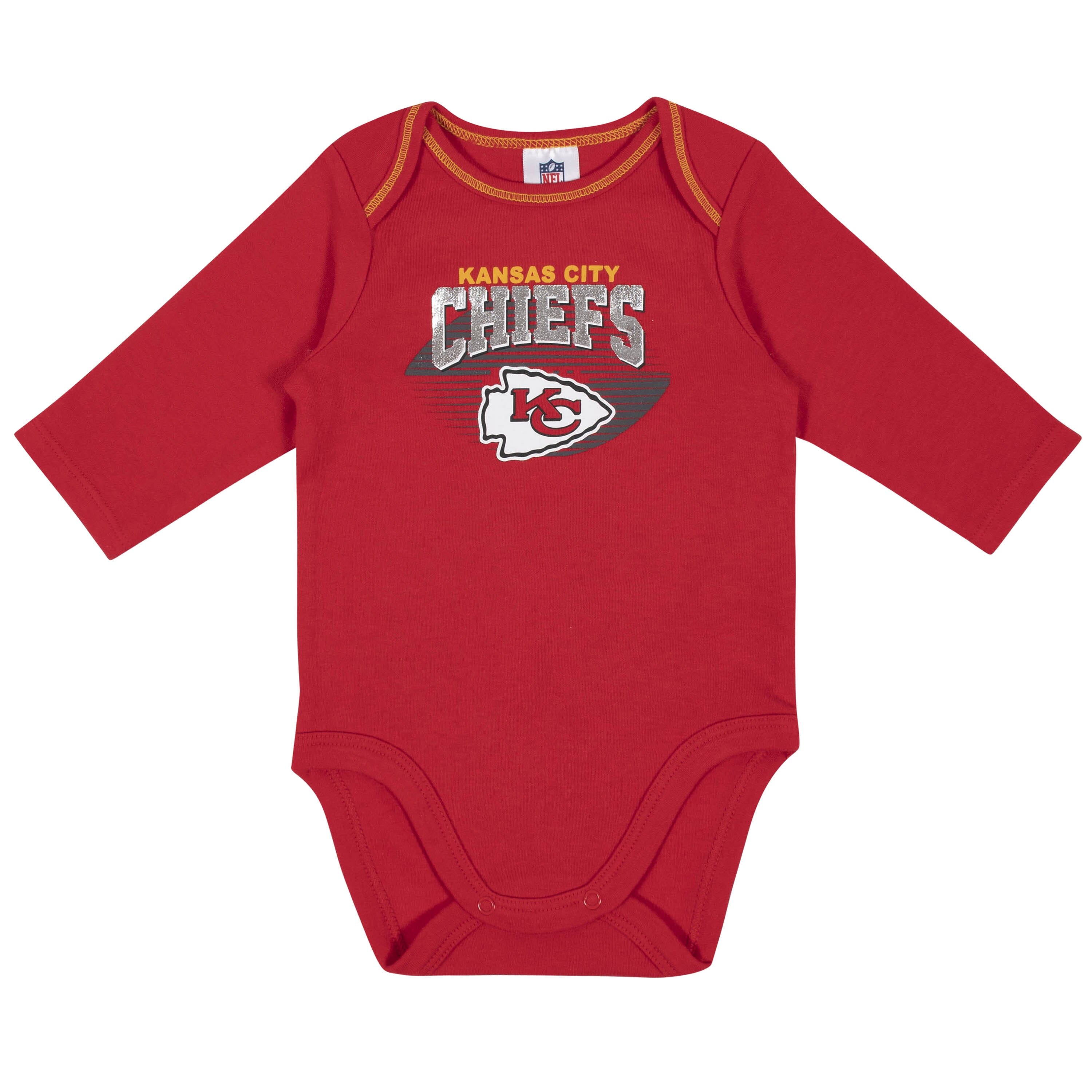 Baby Boys Kansas City Chiefs Long Sleeve Bodysuit, 2-pack -Gerber Childrenswear