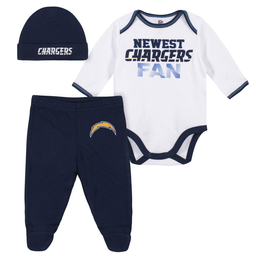 Baby Boys Los Angeles Chargers 3-Piece Bodysuit, Pant and Cap Set-Gerber Childrenswear
