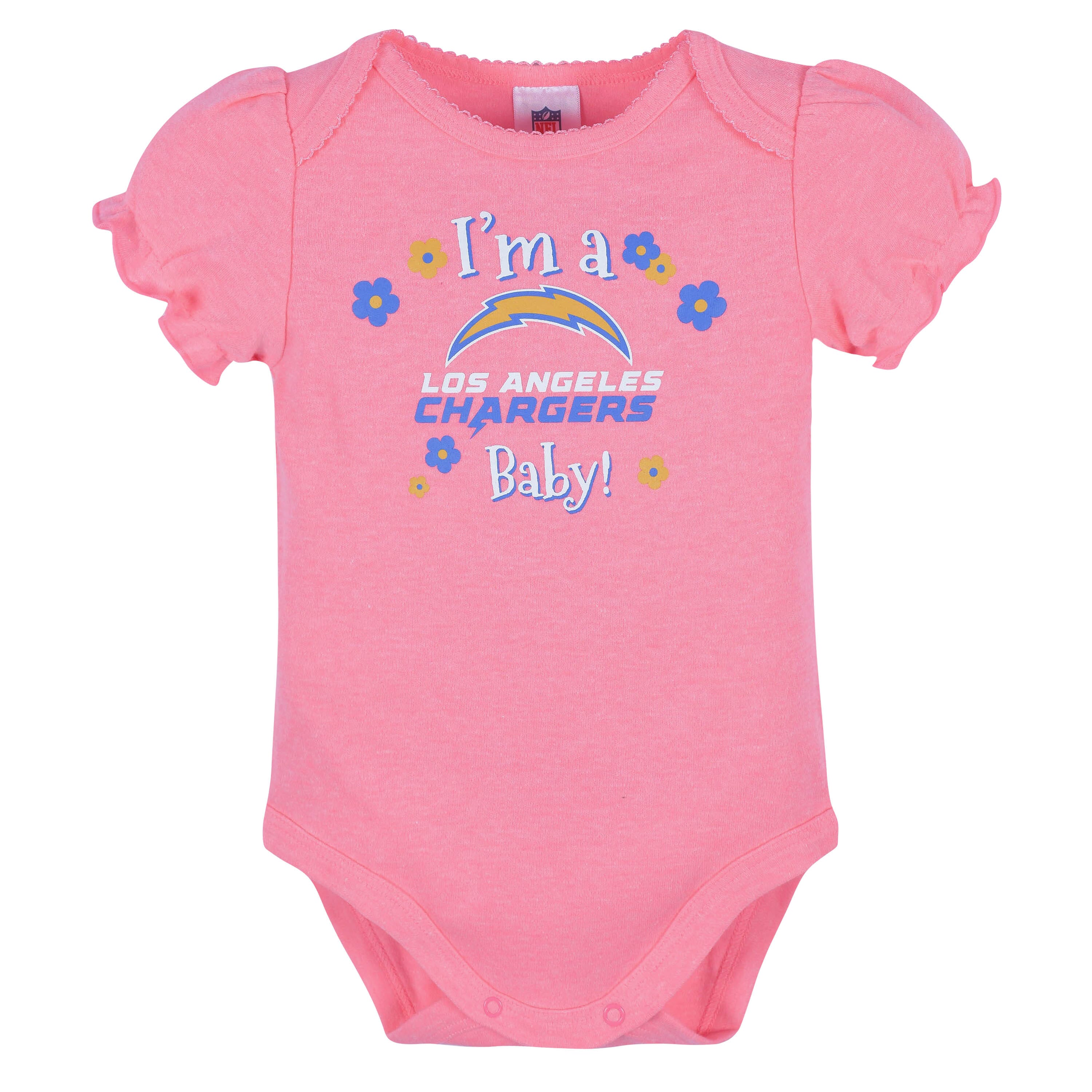 3-Pack Baby Girls Chargers Short Sleeve Bodysuits