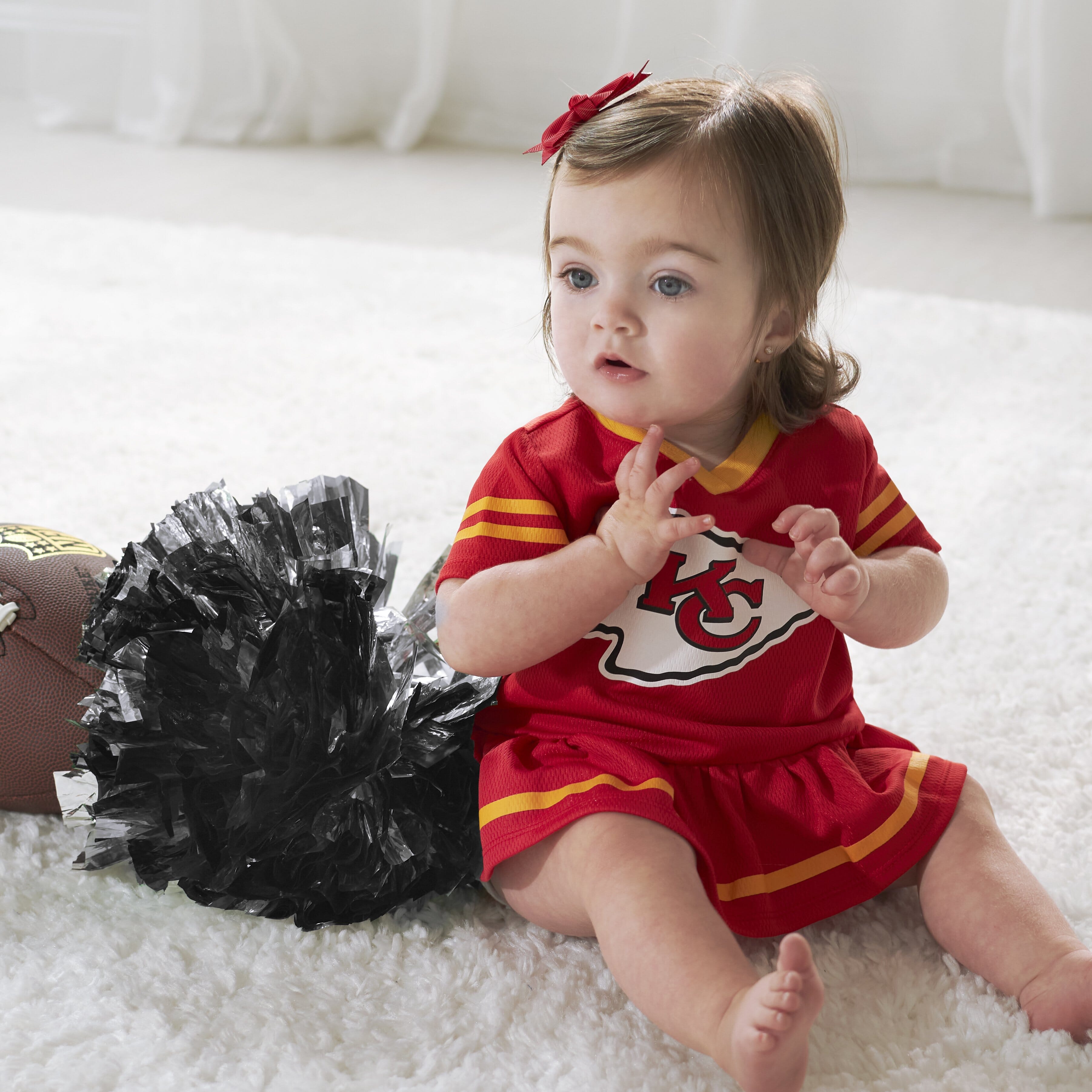 Kansas City Chiefs Baby Girls Dress and Diaper Cover Set-Gerber Childrenswear