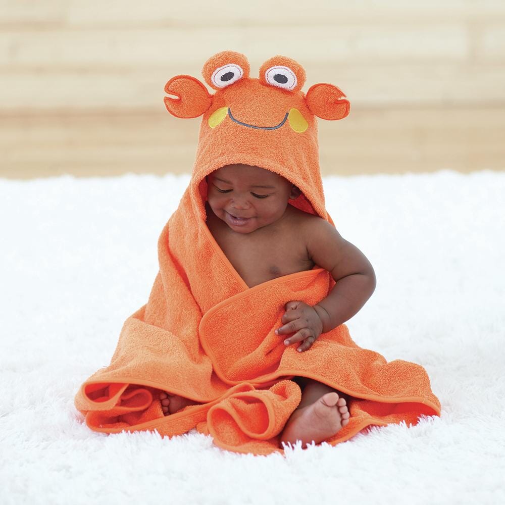 Embroidered Orange Crab Hooded Towel-Gerber Childrenswear