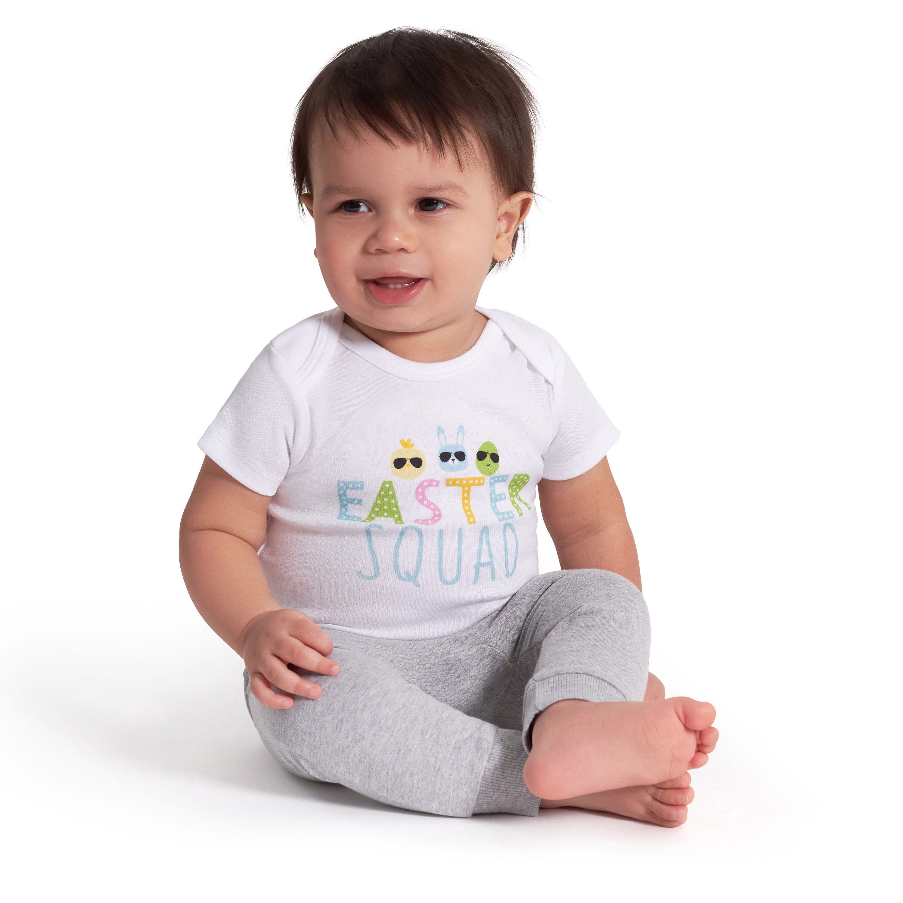 Baby Neutral "Easter Squad" Short Sleeve Onesies® Bodysuit-Gerber Childrenswear