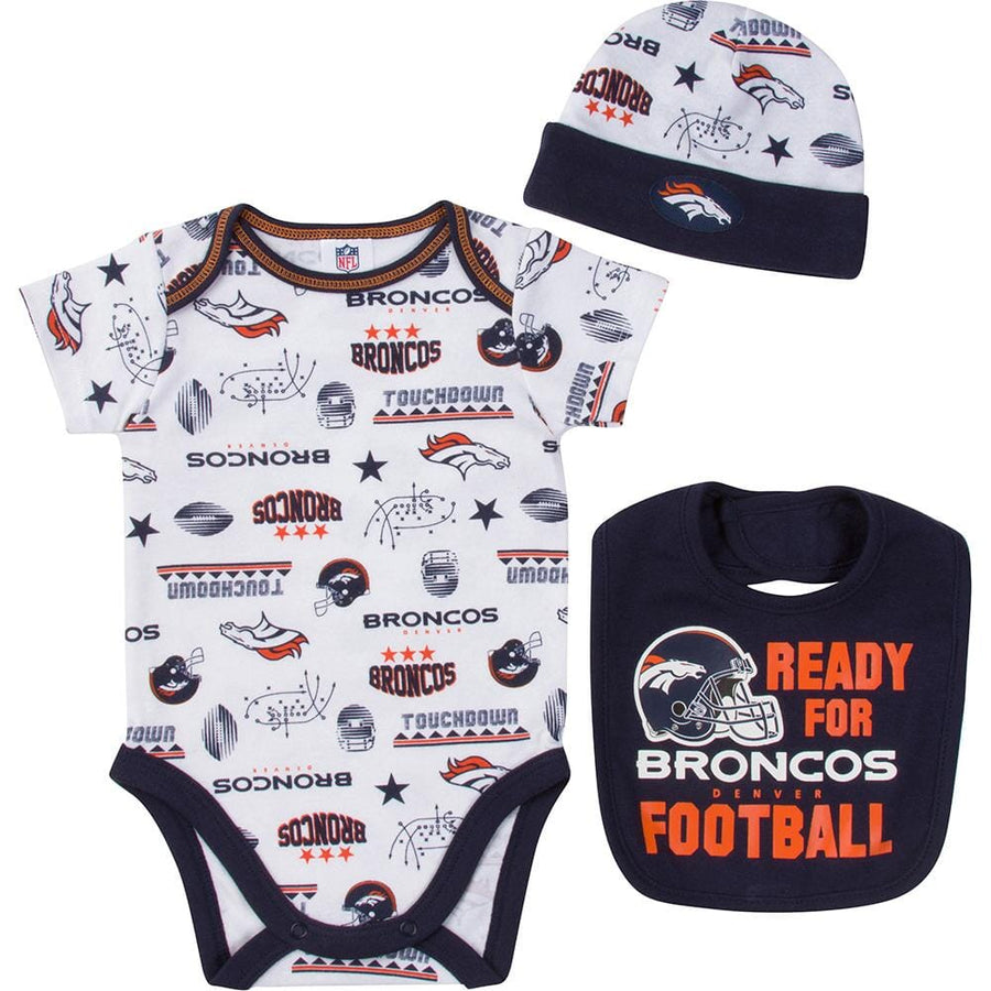 Broncos Baby Boy Bodysuit, Cap and Bib Set-Gerber Childrenswear