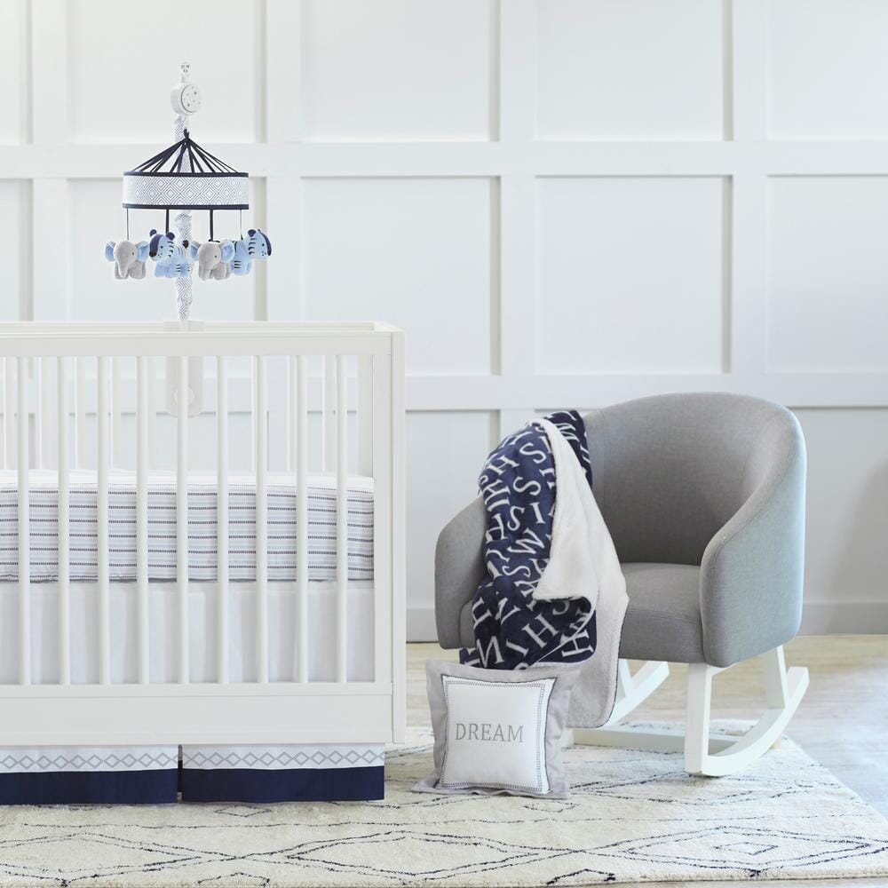 Dream 3-Piece Crib Set, Navy/Gray-Gerber Childrenswear