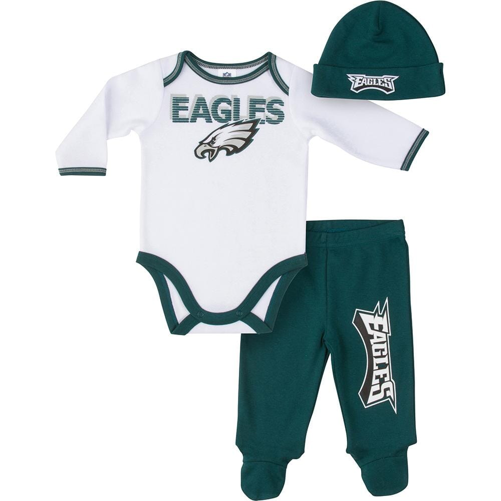 Eagles Baby Boy Bodysuit, Footed Pant and Cap Set-Gerber Childrenswear