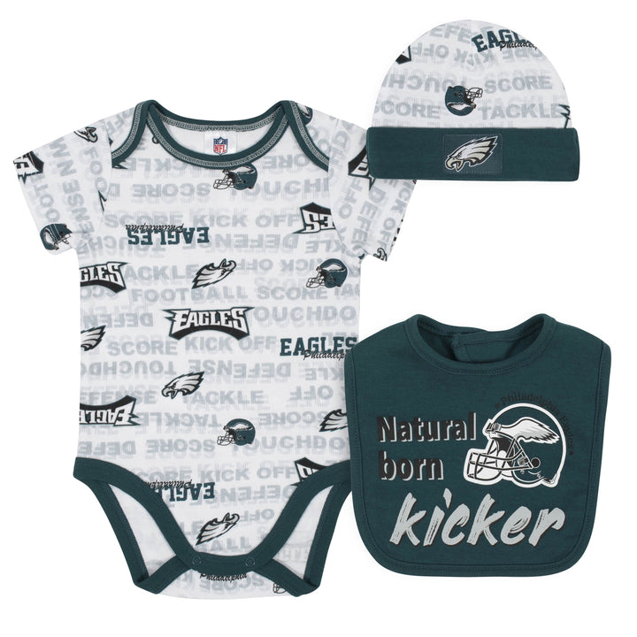 Baby Boys 3-Piece Philadelphia Eagles Bodysuit, Cap, and Bib Set-Gerber Childrenswear