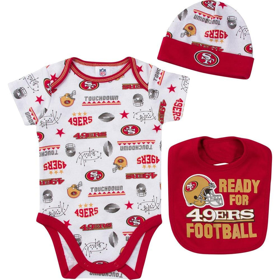 49ers Baby Boy Bodysuit, Cap and Bib Set-Gerber Childrenswear