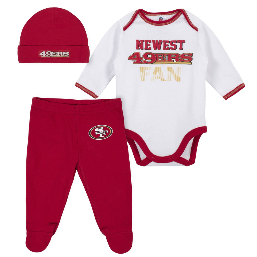 Baby Boys San Francisco 49ers 3-Piece Bodysuit, Pant and Cap Set-Gerber Childrenswear