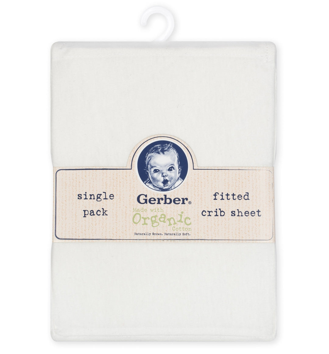 1-Pack Neutral White Organic Fitted Crib Sheet-Gerber Childrenswear