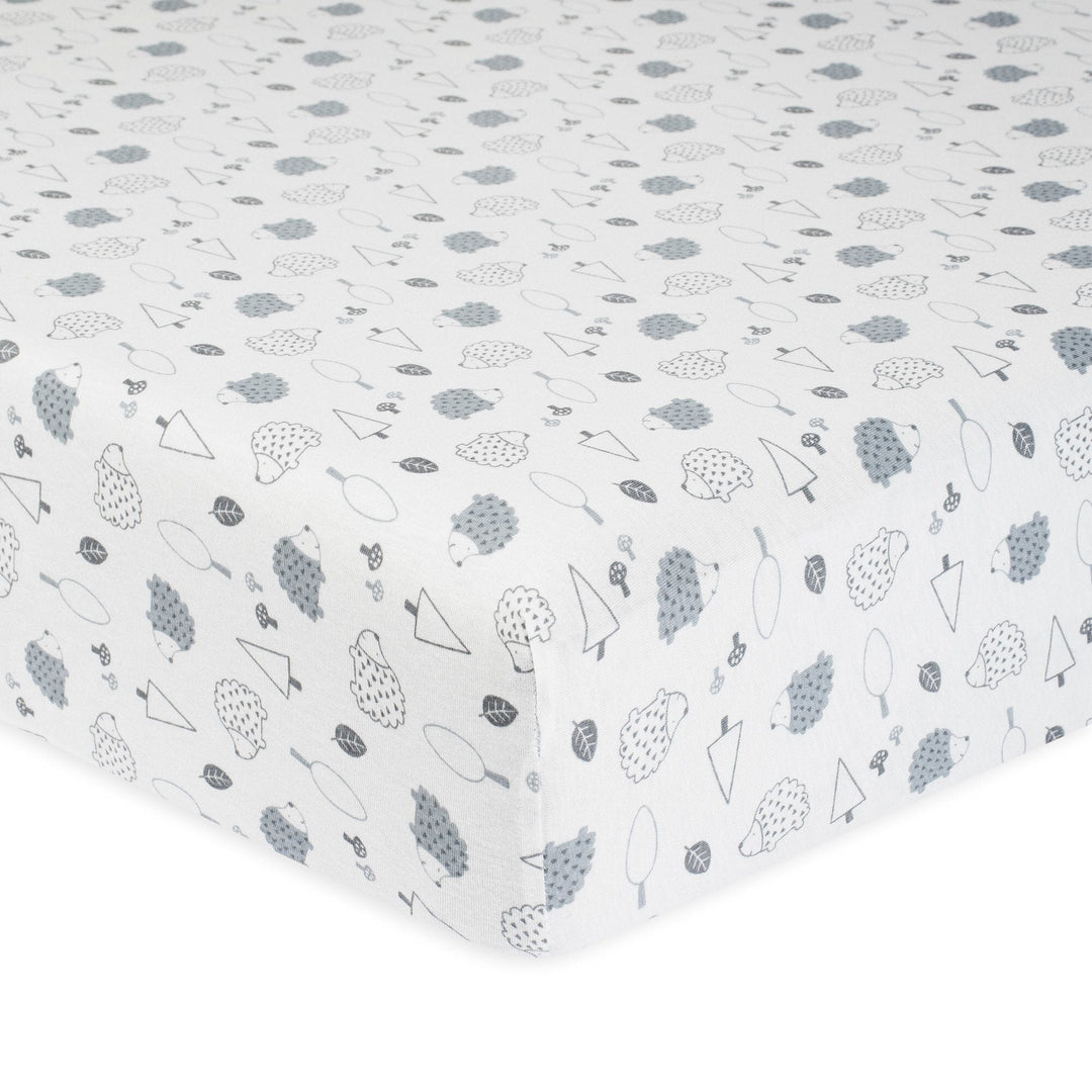 Gerber® 1-Pack Neutral Hedgehog Organic Fitted Crib Sheet