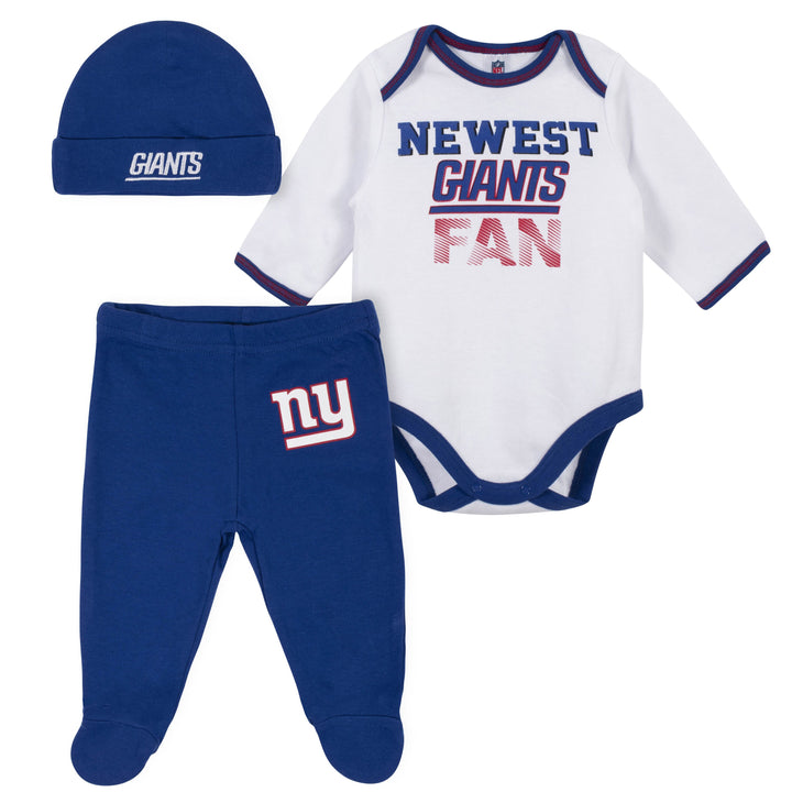 Baby Boys New York Giants 3-Piece Bodysuit, Pant and Cap Set-Gerber Childrenswear