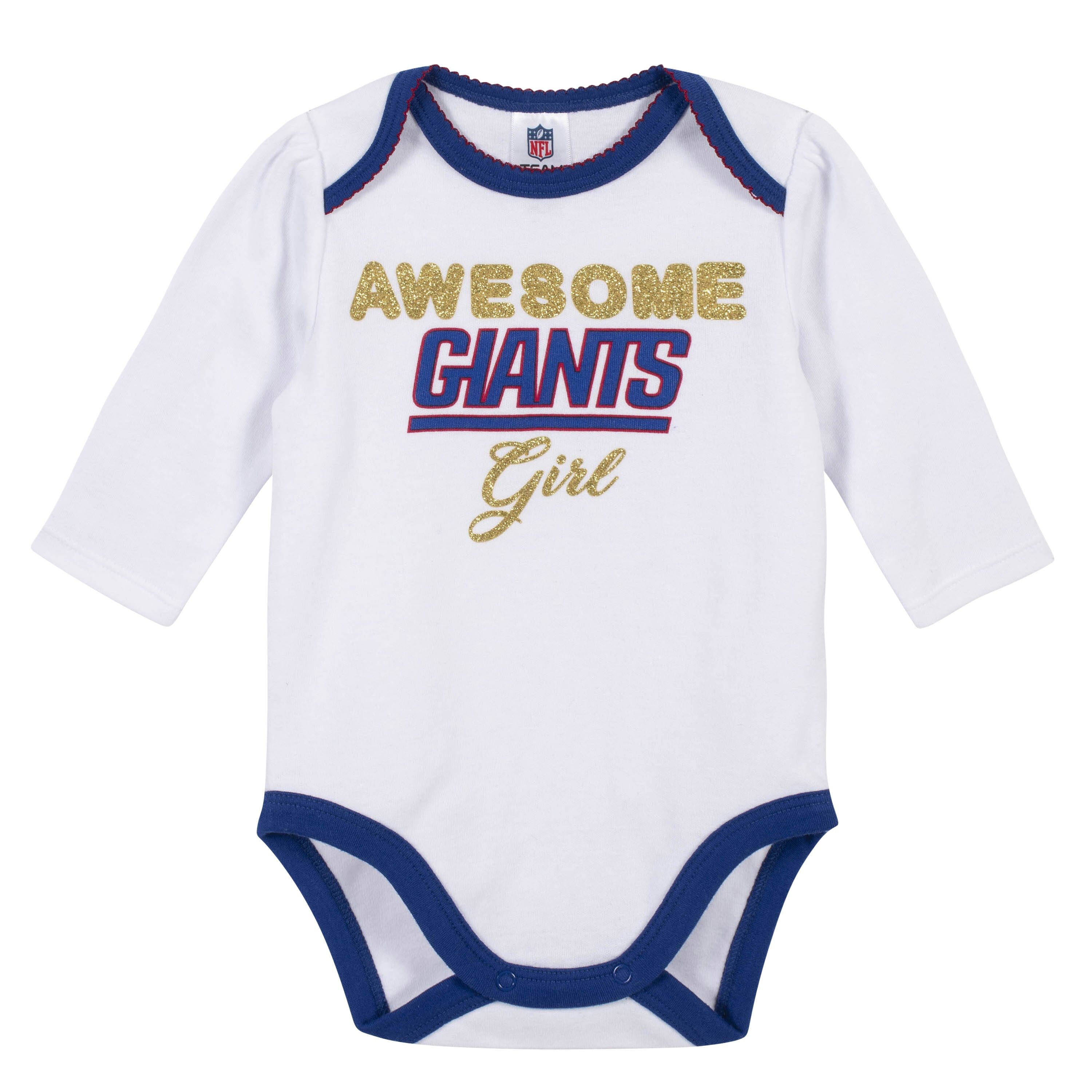 Baby Girls New York Giants 3-Piece Bodysuit, Pant, and Cap Set-Gerber Childrenswear