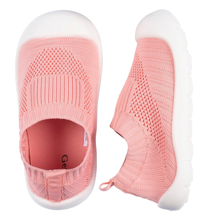 Toddler Girls Pink Stretchy Knit Slip-On Sneaker