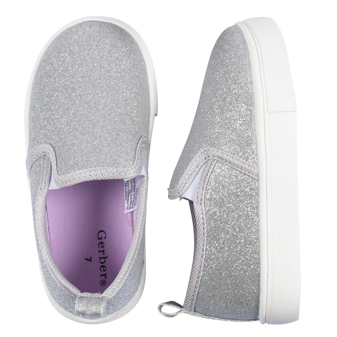 Infant & Toddler Girls Silver Glitter Slip-On Sneaker