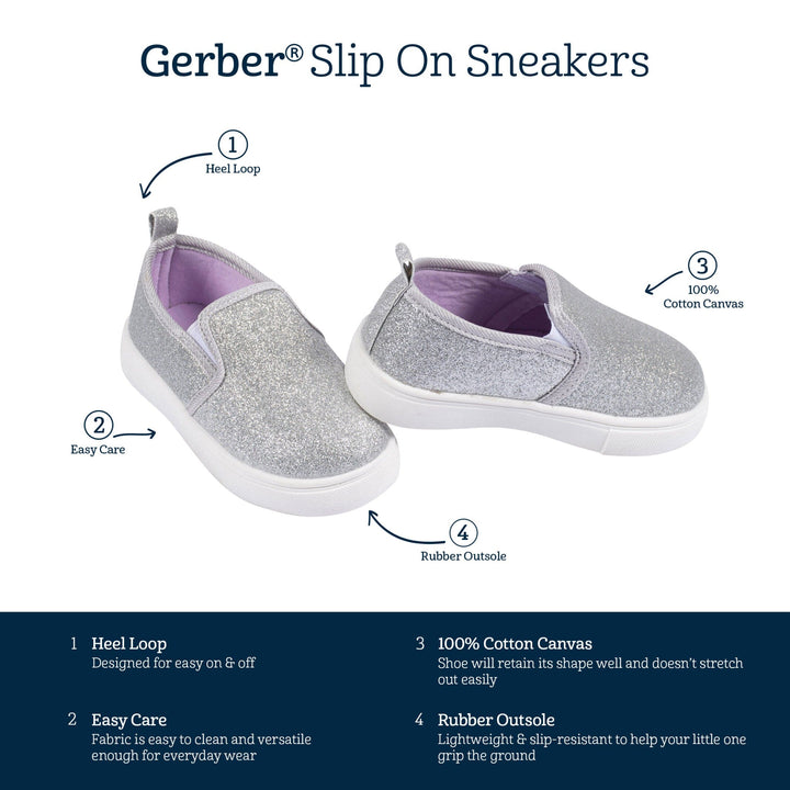 Infant & Toddler Girls Silver Glitter Slip-On Sneaker