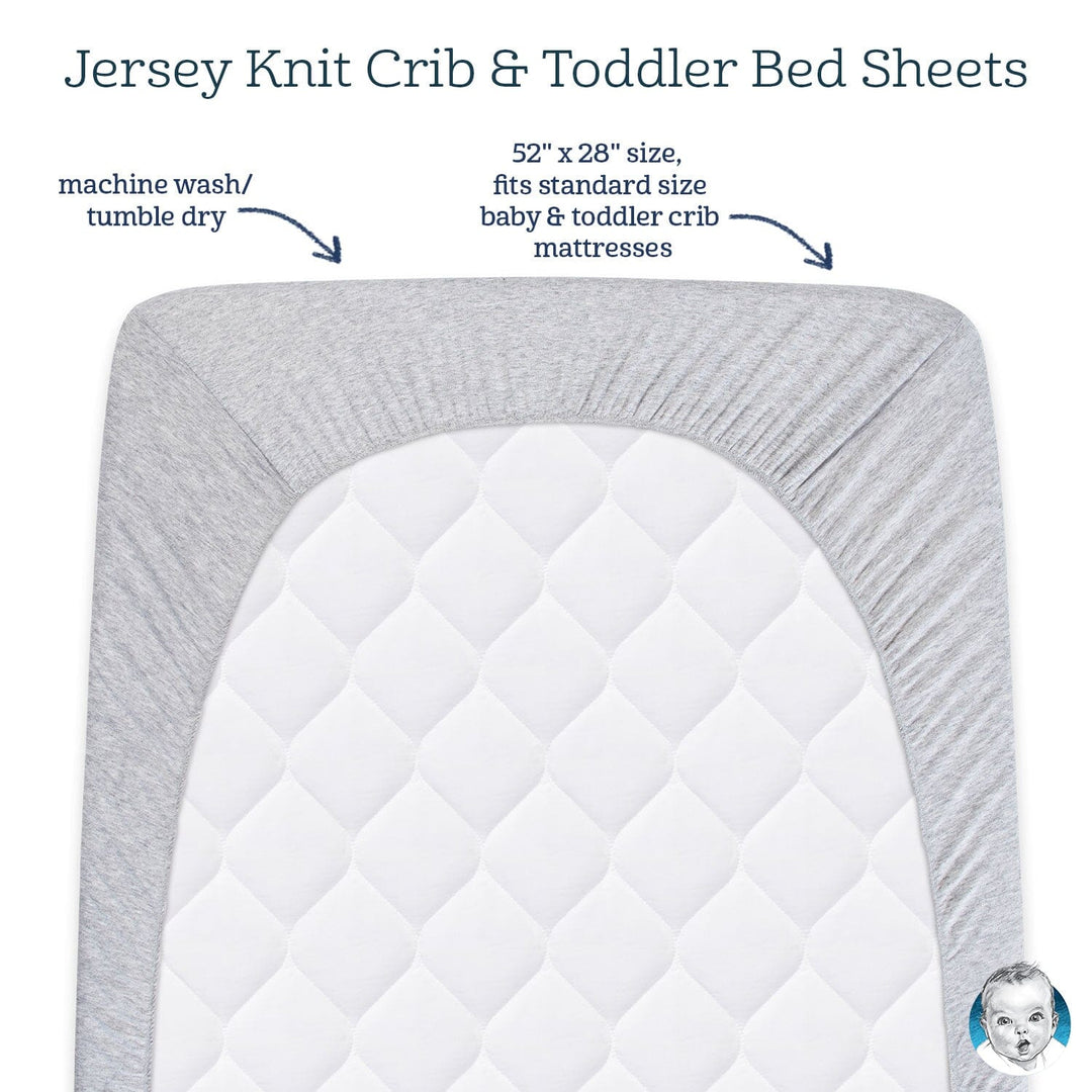 Baby Neutral Metallic Star On Mint Jersey Knit Crib Sheet