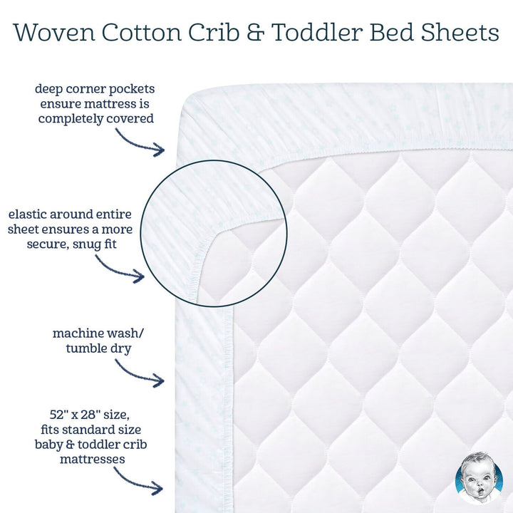 Girls Leaves Fitted Crib Sheet-Gerber Childrenswear