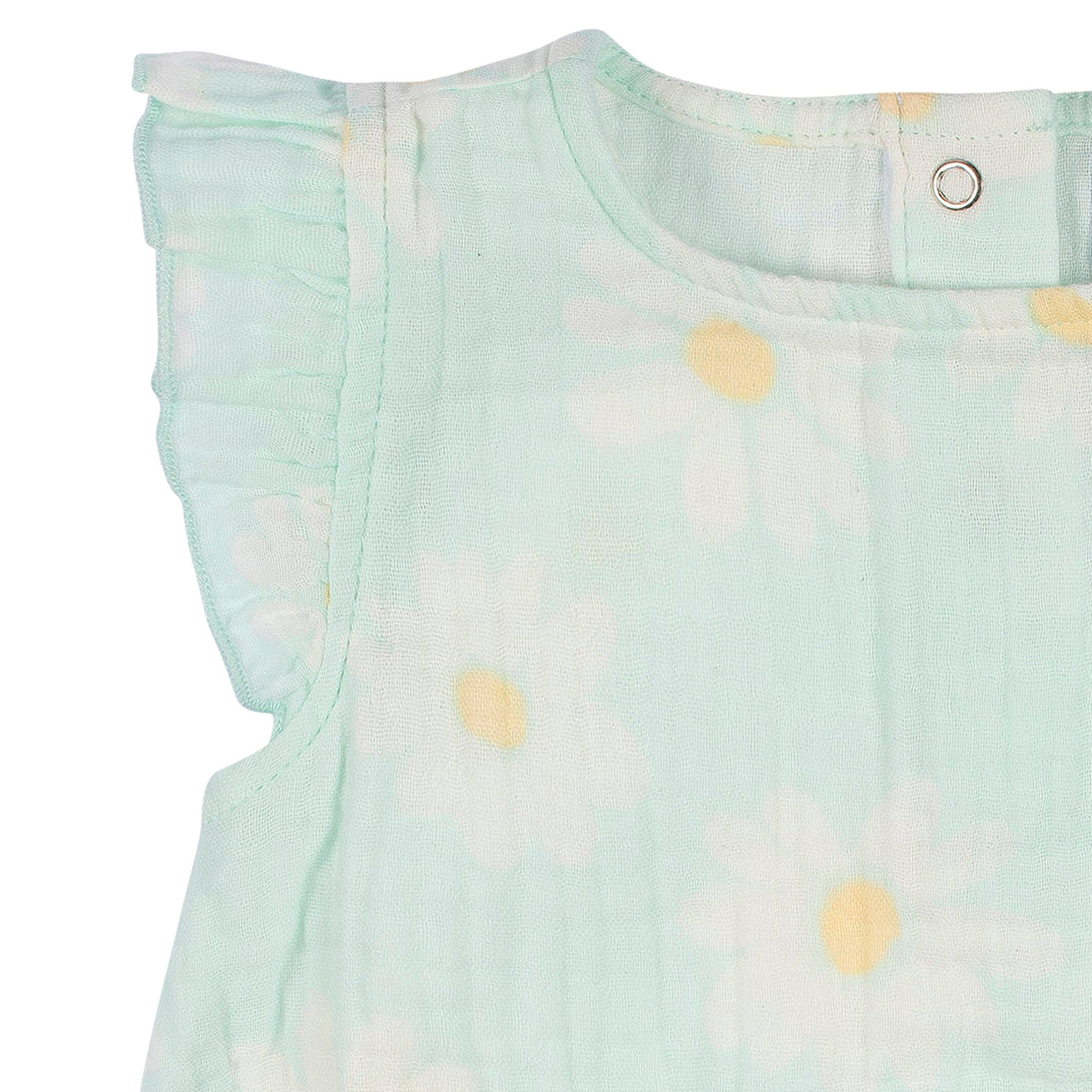 Baby Girls Daisies Gauze Sunsuit Romper