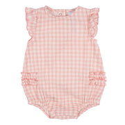 Baby Girls Pink Gingham Gauze Sunsuit Romper