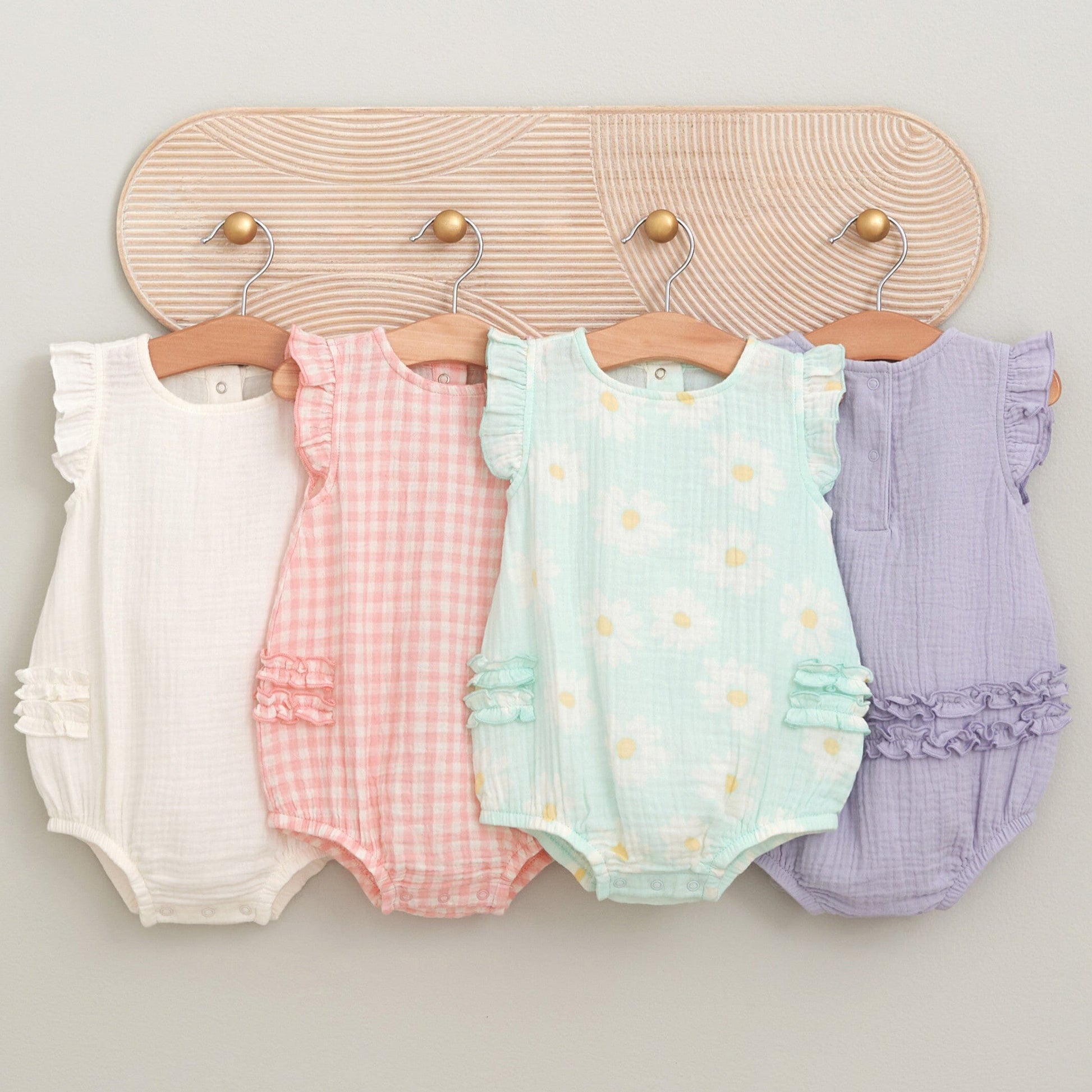 Baby Girls Ivory Gauze Sunsuit Romper