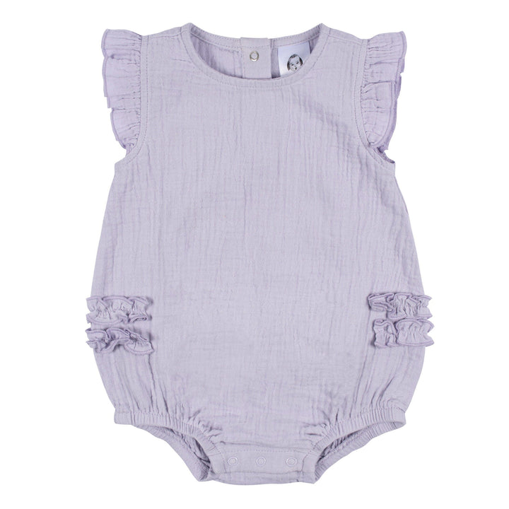 Baby Girls Purple Gauze Sunsuit Romper