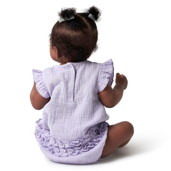 Baby Girls Purple Gauze Sunsuit Romper