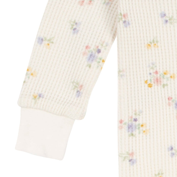 Baby Girls Ivory Floral Snug Fit Footed Pajamas