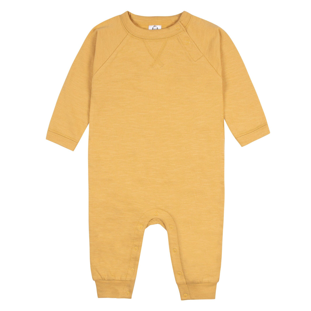 2-Pack Baby Boys Gray Camo & Yellow Raglan Sleeve Romper