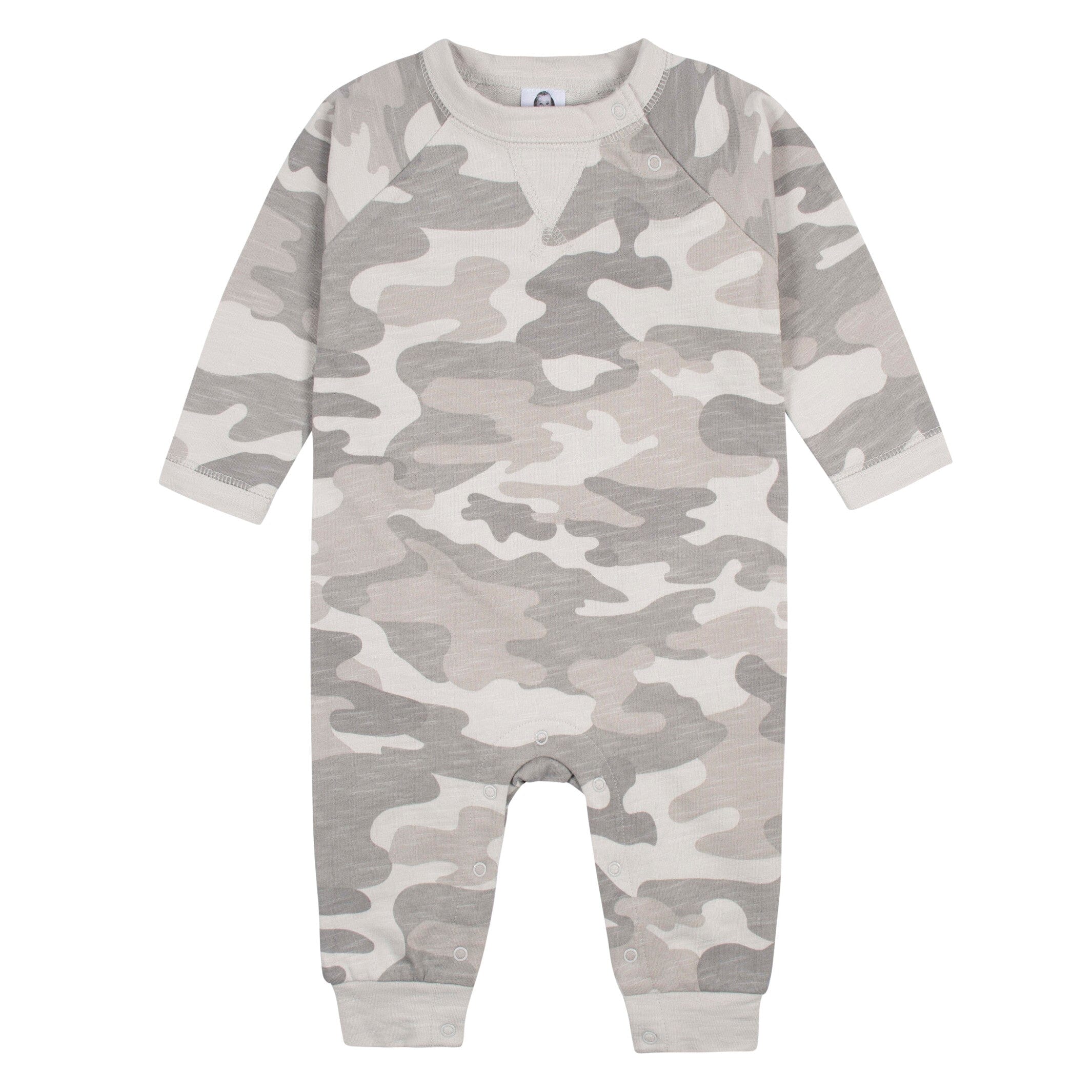 2-Pack Baby Boys Gray Camo & Yellow Raglan Sleeve Romper – Gerber